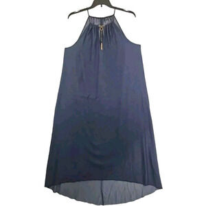 Mile Gabrielle ~Woman Size XL~ Blue Chambray Sleeveless Shirt Dress Boho.